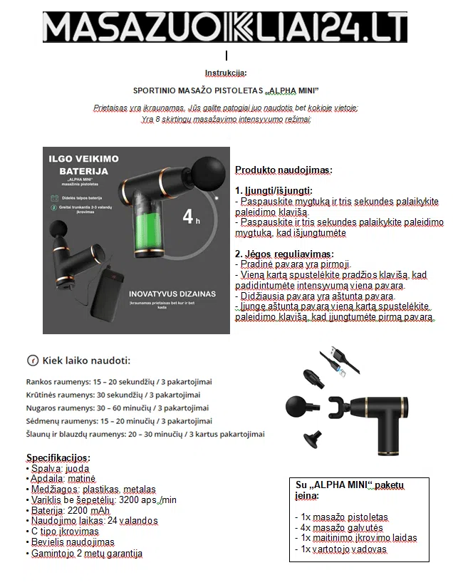 fascialinis mažuoklis „ALPHA MINI“