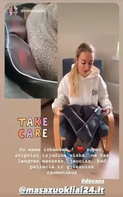 Instagram istorija apie masažuoklį