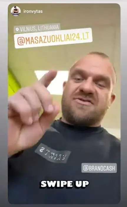 Instagram istorija apie masažuoklį