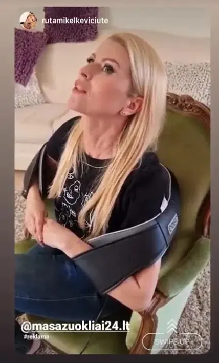 Instagram istorija apie masažuoklį